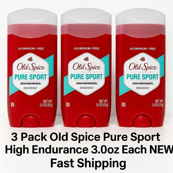 3 Pack Old Spice Pure Sport High Endurance 3.0oz Each NEW - Picture 1 of 4
